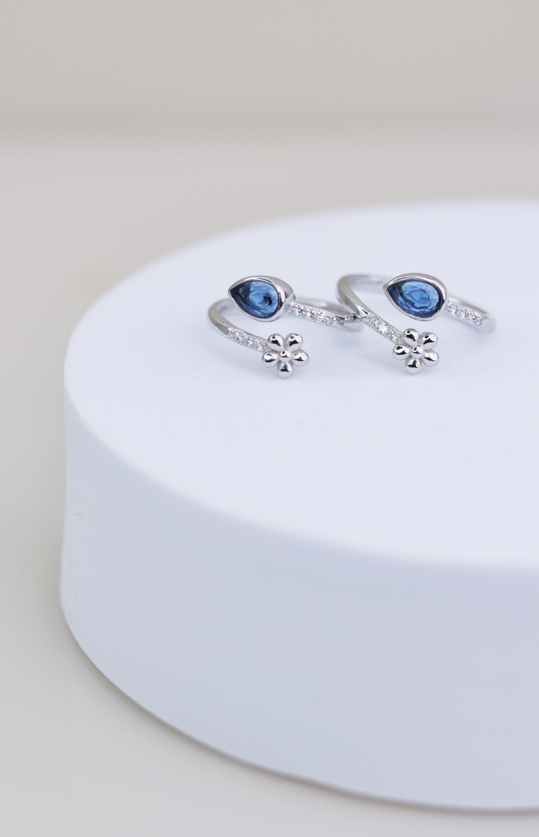 Blue 925 Sterling Silver Women Toe Ring