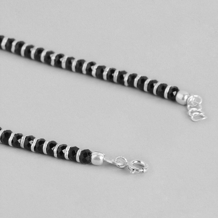 Black Beads 925 Sterling Silver Nazariya Anklet