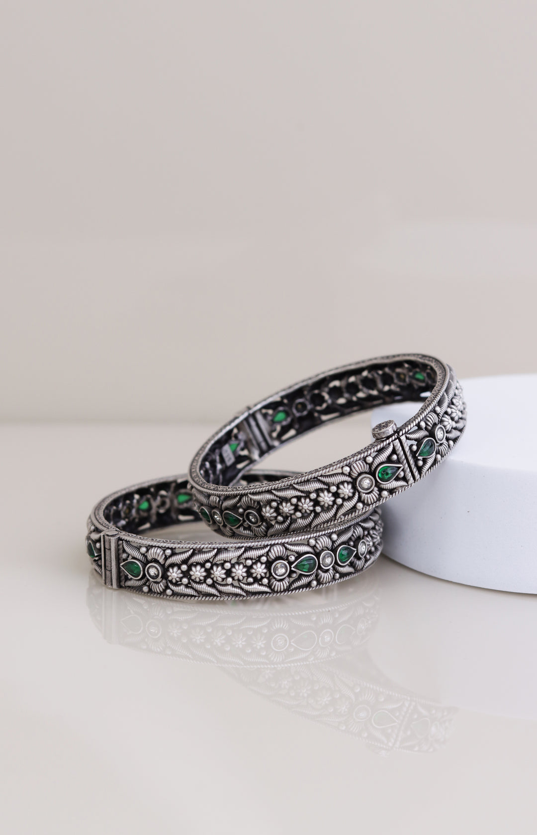 Antique 925 Sterling Silver Oxidised Bangles