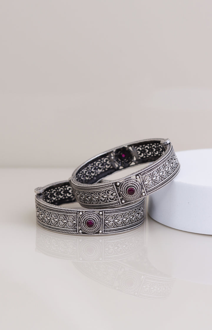 Exquisite 925 Sterling Silver Oxidised Bangles