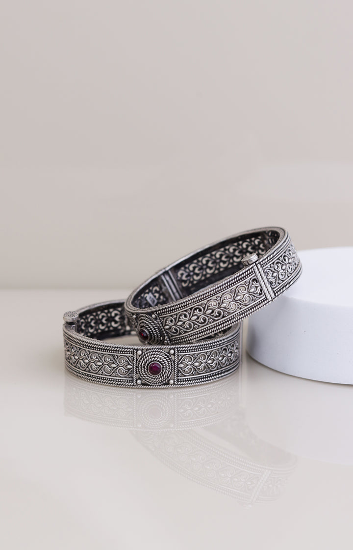 Exquisite 925 Sterling Silver Oxidised Bangles