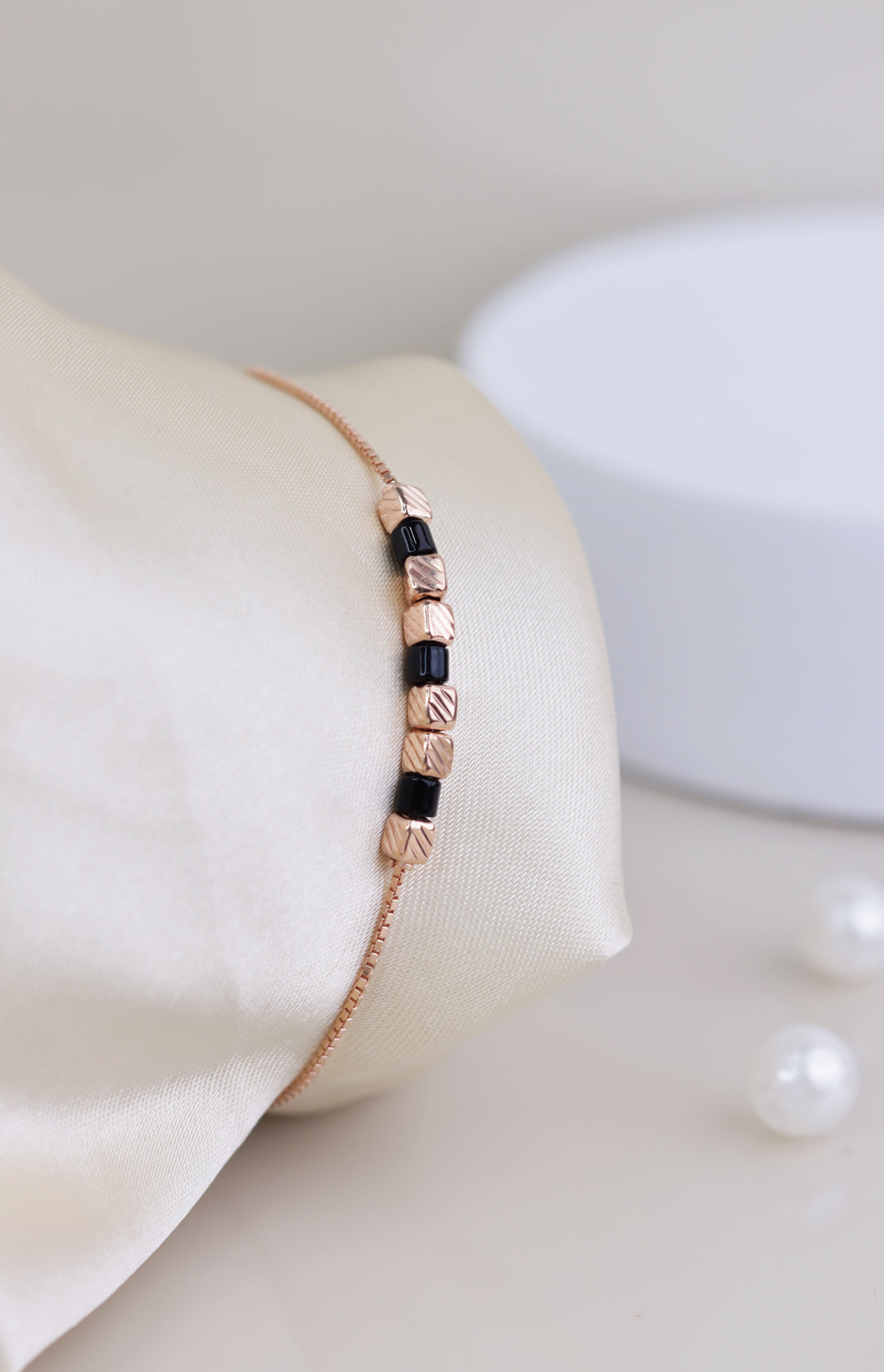 Beads 925 Sterling Silver Rose Gold Bracelet