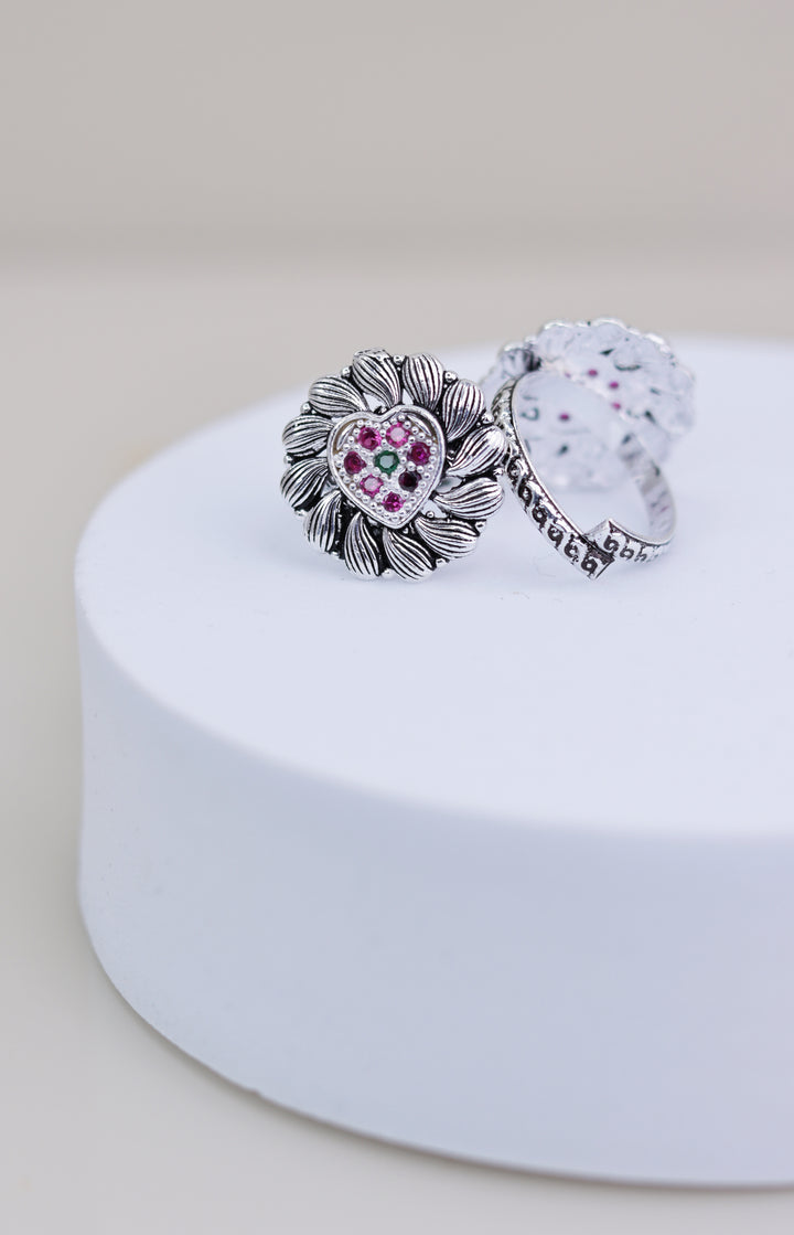 Oxidised Floral 925 Sterling Silver Women Toe Ring