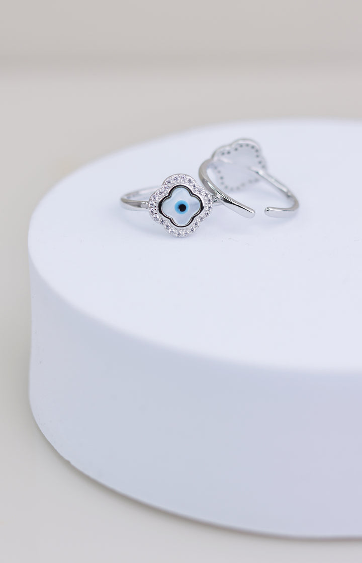 Motif Evil Eye 925 Sterling Silver Women Toe Ring