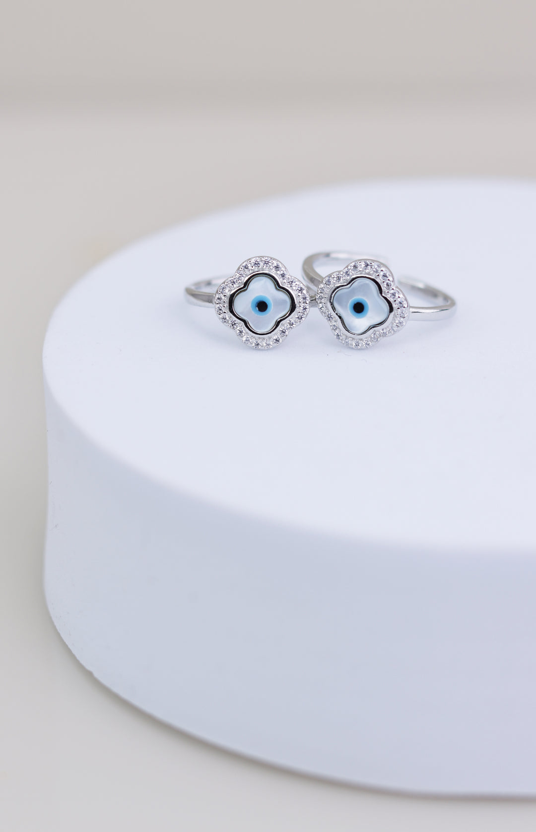 Motif Evil Eye 925 Sterling Silver Women Toe Ring