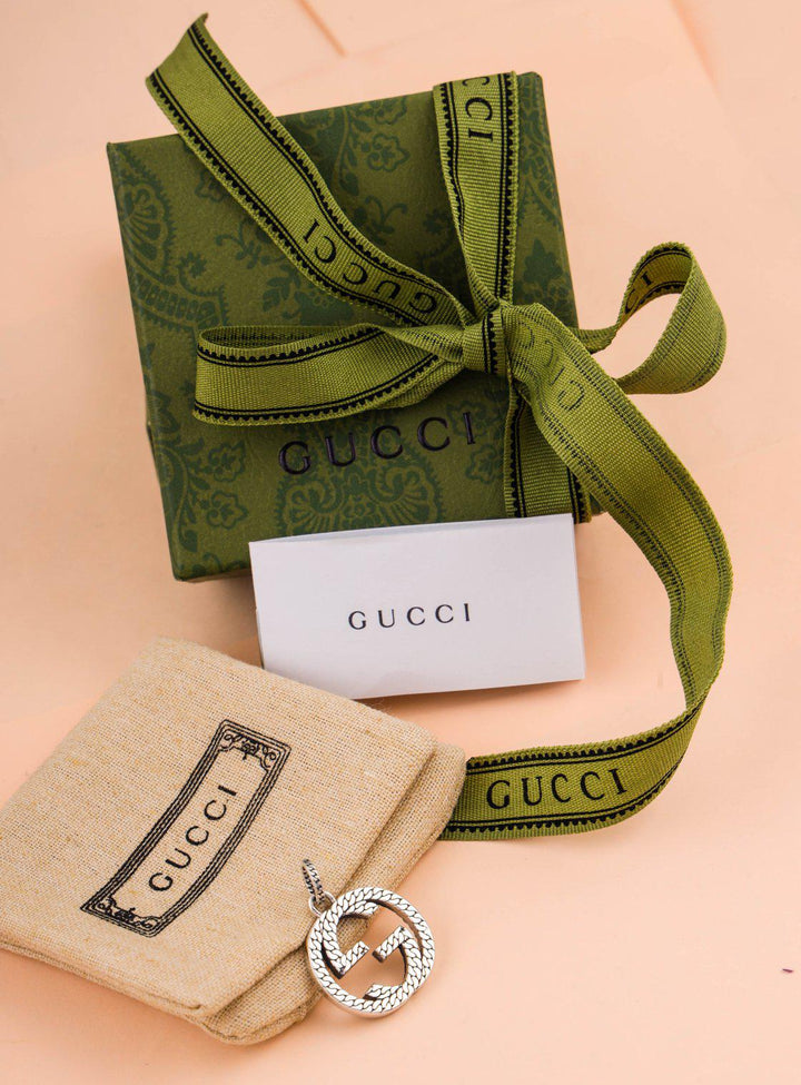 Gucci Logo 925 Sterling Silver Chain Pendant